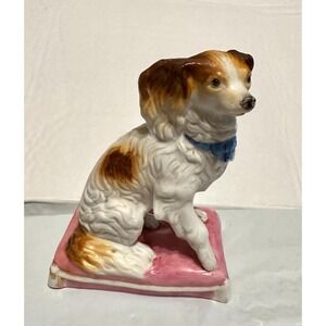 Antique Heubach Bisque‎ King Charles Cavalier Spaniel Dog Figurine 4.75"